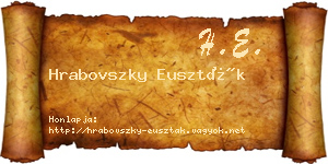 Hrabovszky Euszták névjegykártya